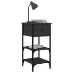vidaXL Table de chevet noir 34x36x70 cm bois d’ingénierie
