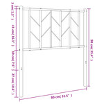 vidaXL Tête de lit métal blanc 75 cm