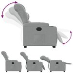 vidaXL Fauteuil inclinable Gris clair Tissu