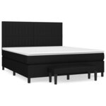 vidaXL Sommier à lattes de lit avec matelas Noir 180x200 cm Tissu