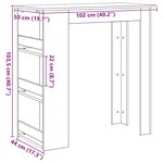 vidaXL Table de bar avec étagère de rangement chêne noir