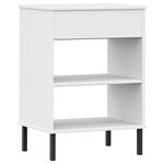 vidaXL Armoire console avec pieds en métal Blanc Bois pin massif OSLO