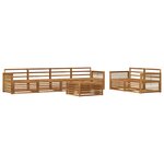 vidaXL Ensemble de canapés d'extérieur 7 Pièces Naturel