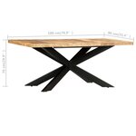 vidaXL Table à dîner 180x90x76 cm Bois de manguier brut solide