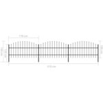 vidaXL Clôture de jardin à dessus en lance Acier (0 75-1)x5 1 m Noir