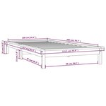 vidaXL Cadre de lit Gris 100x200 cm Bois de pin massif