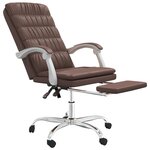 vidaXL Fauteuil inclinable de bureau Marron Similicuir