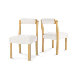 Lot de 2 chaises salle à manger 50 x 59 x 85 cm assise ergonomique ambiance cosy design moderne en bois d'hévéa blanc 20_0011791