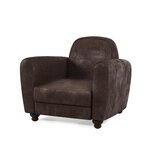 IKAINEN Fauteuil club en tissu Marron - Vintage - L 89 x P 81 x H 75 cm