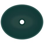 vidaXL Lavabo ovale de luxe Vert foncé mat 40x33 cm Céramique