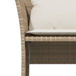 vidaXL Chaise de jardin avec tabouret beige résine tressée