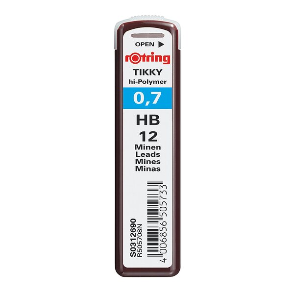 Etui de 12 mines Tikky Pour porte-mines 0 7 mm HB x 10 ROTRING