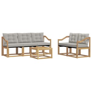 vidaXL Ensemble de canapés d'extérieur 6 pc Blanc et gris clair