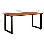 Vidaxl table de jardin et pieds en u 160x80x75 cm bois d'acacia massif