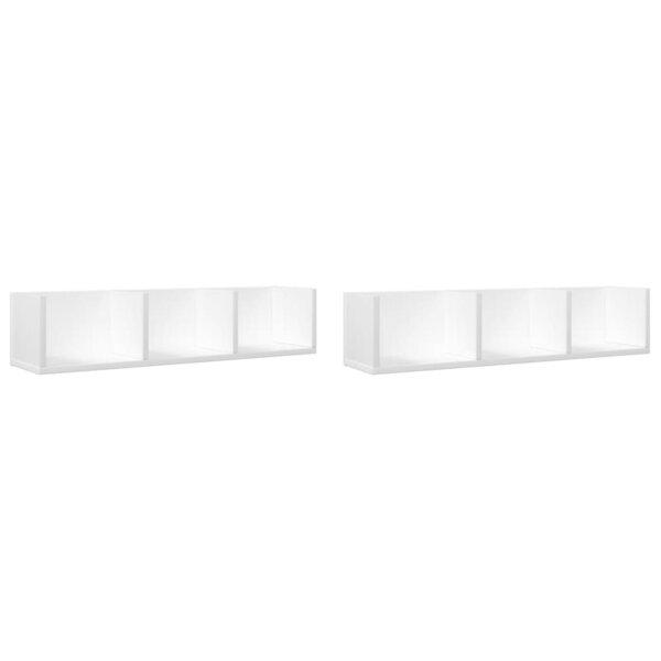 vidaXL Armoires murales 2 Pièces blanc 75x18x16 5 cm bois d'ingénierie