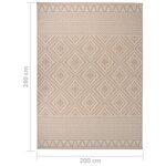vidaXL Tapis à tissage plat d'extérieur 200x280 cm Rayures brunes