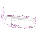 vidaXL Cadre de lit Marron cire 100 x 200 cm Bois massif en pin