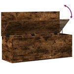 vidaXL Boîte de rangement chêne fumé 102x35x35 cm bois d'ingénierie