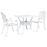 Ensemble de Bistro de Jardin 3 Pièces vidaXL en Aluminium Blanc