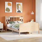 vidaXL Lit bibliothèque sans matelas 140x190 cm bois de pin massif