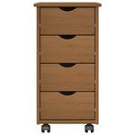 vidaXL Cabinet roulant avec roue Marron miel 34 x 39 x 65 5 cm