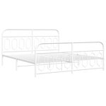 vidaXL Cadre de lit métal avec tête de lit/pied de lit blanc 193x203cm