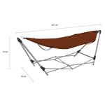 vidaXL Hamac avec support pliable Marron