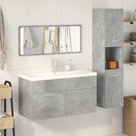 vidaXL Ensemble de meubles de salle de bain 4 Pièces gris béton