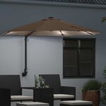 vidaXL Parasol de jardin Taupe 248 x 248 x 148 cm Polyester et Acier