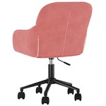 vidaXL Chaise pivotante de bureau Rose Velours