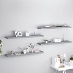 vidaXL Étagères murales flottantes 4 Pièces gris 120x23 5x3 8 cm MDF