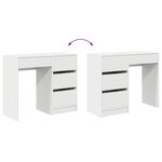 vidaXL Bureau avec tiroir Blanc 90 x 37 5 x 75 cm Bois d'ingénierie