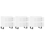 vidaXL Buffets 3 Pièces Blanc Bois d'ingénierie