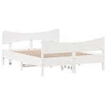 vidaXL Cadre de lit sans matelas blanc 135x190 cm bois de pin massif