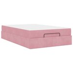 vidaXL Cadre de lit avec matelas avec matelas 2 Pièces Rose Velours