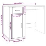 vidaXL Bureau Sonoma gris 100x49x75 cm Bois d'ingénierie