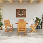 vidaXL Ensemble de salle à manger pour jardin 5 Pièces Marron