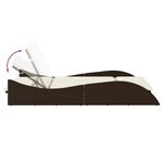 vidaXL Chaise longue avec coussins marron 114x205x73 cm résine tressée