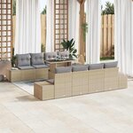vidaXL Ensemble de canapé de jardin 7 Pièces Beige  Gris clair