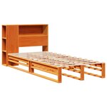 vidaXL Lit bibliothèque sans matelas cire marron 75x190 cm bois massif
