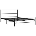 vidaXL Cadre de lit métal avec tête de lit noir 160x200 cm