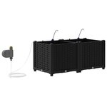 vidaXL Pots de jardin Noir 80 x 40 x 37.5 cm Acier