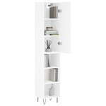 vidaXL Buffet haut Blanc 34 5x34x180 cm Bois d'ingénierie