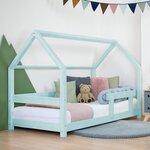 Lit cabane enfant TERY 140 x 200 bleu clair