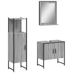 vidaXL Ensemble d'armoires de salle de bain 3 Pièces sonoma gris