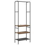 vidaXL Portant à vêtements avec étagères Bois ancien 60 x 30 x 171 cm