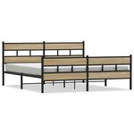 vidaXL Cadre de lit en métal sans matelas chêne sonoma 180x200 cm