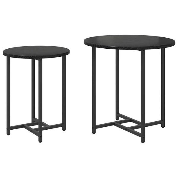 vidaXL Ensemble de tables d'appoint 2 Pièces Chêne noir