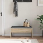 vidaXL Banc d'entrée avec coussin Chêne Sonoma 83 x 38 x 40 cm