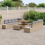 vidaXL Ensemble de canapé de jardin 11 Pièces Beige et Gris clair